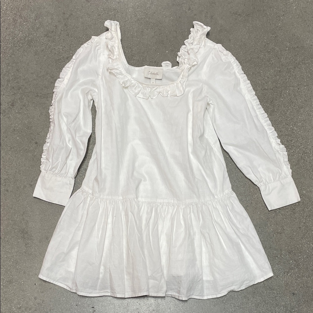 Cleobella White Ruffle Dress